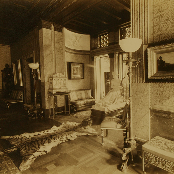 MARQUAND MUSIC ROOM: VIEW OF THE ALCOVE AND THE GAUTHERIN SCULPTURE